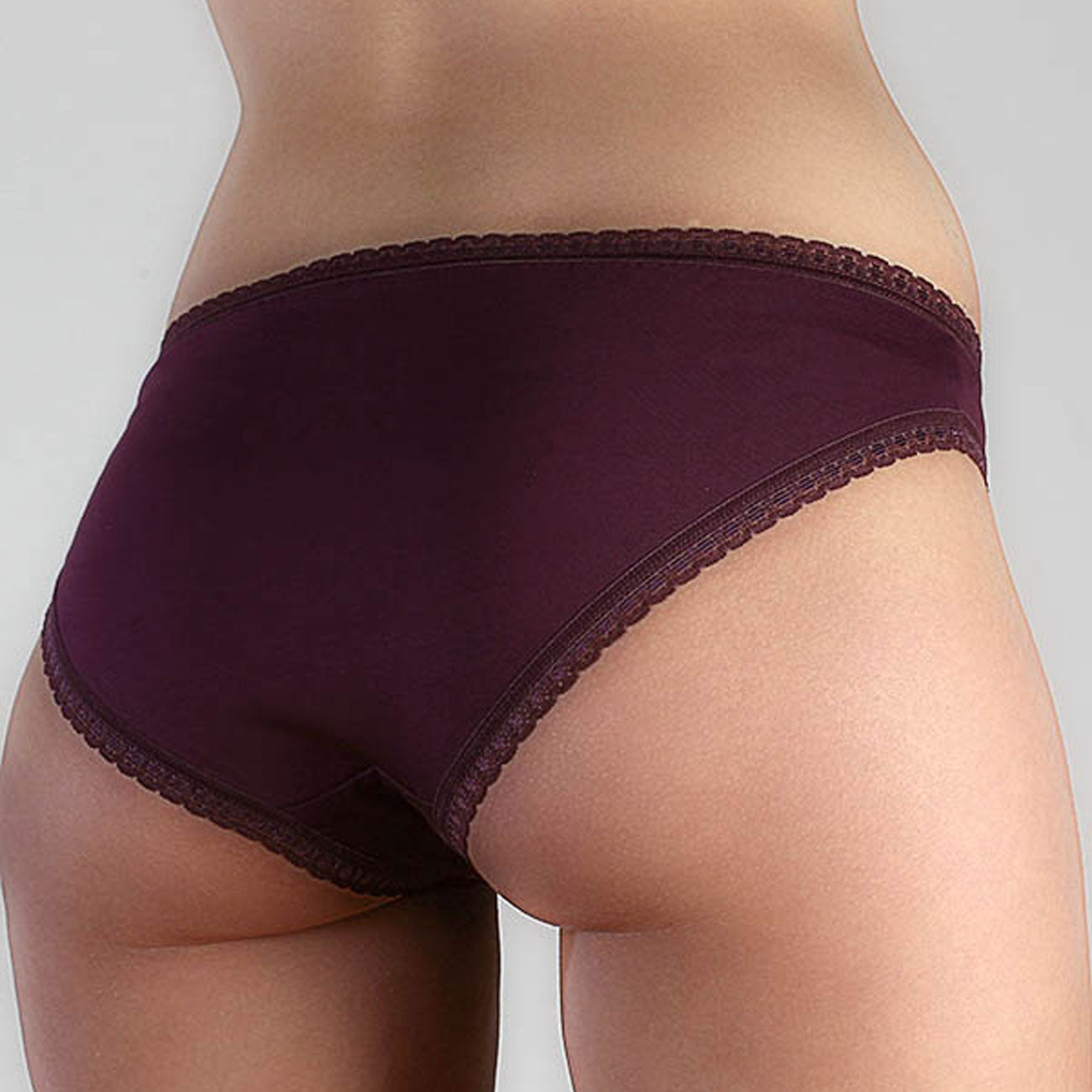 Slip en coton bio avec dentelle contrastée - ALBERO NATUR