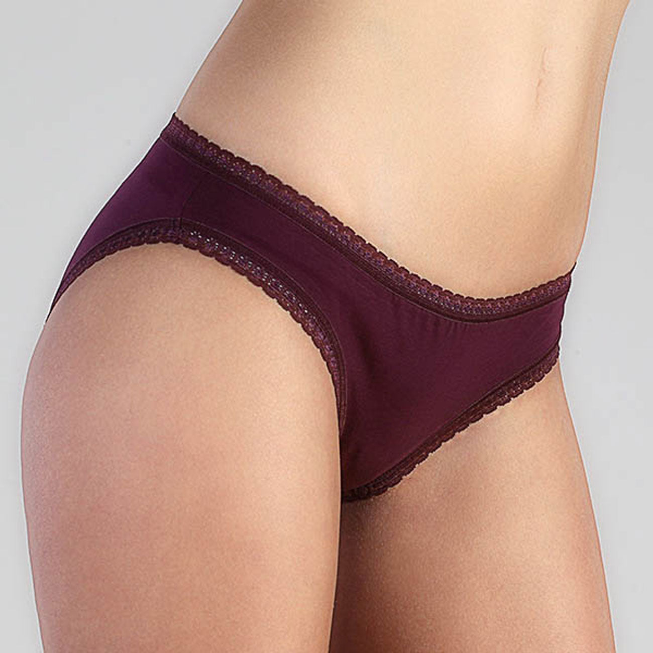 Slip en coton bio avec dentelle contrastée - ALBERO NATUR