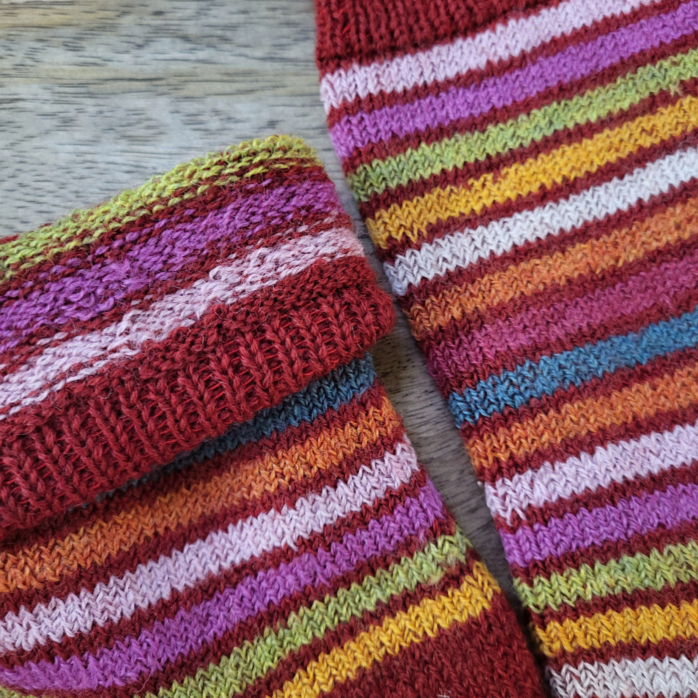 Chaussettes arc en ciel pure laine - HIRSCH NATUR