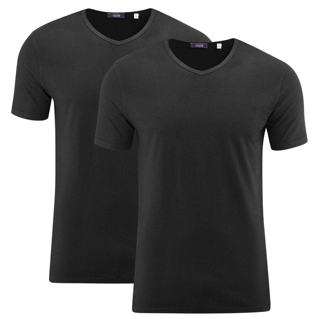 Duo de t-shirt col V DEAN 100% coton bio - LIVING CRAFTS