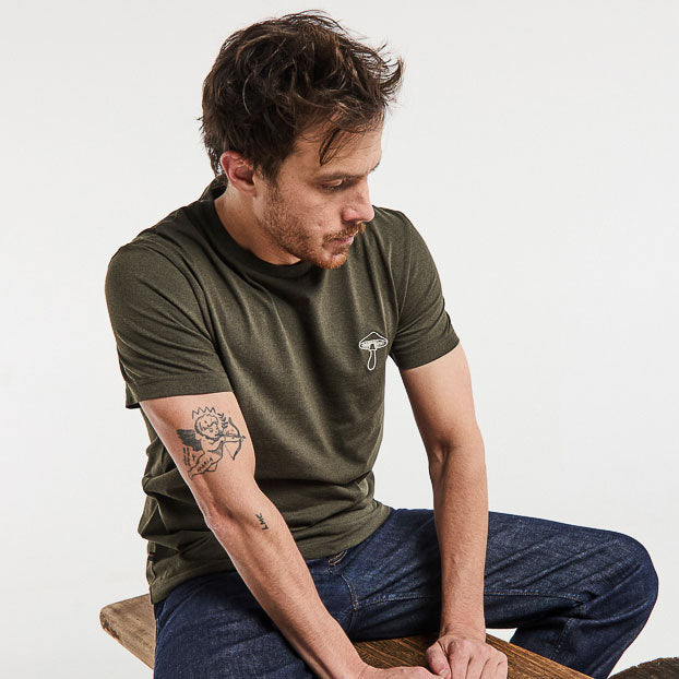 T-shirt BARTHELEMIEN broderie champignon matières recyclées - LA GENTLE FACTORY