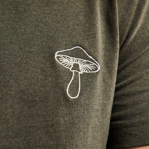T-shirt BARTHELEMIEN broderie champignon matières recyclées - LA GENTLE FACTORY