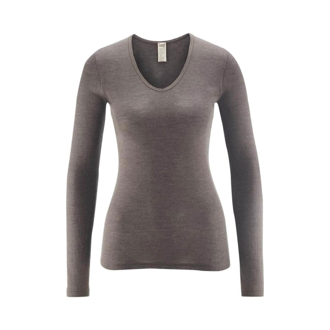 Manches longues FELICIA col V 70% Laine 30% Soie - LIVING CRAFTS