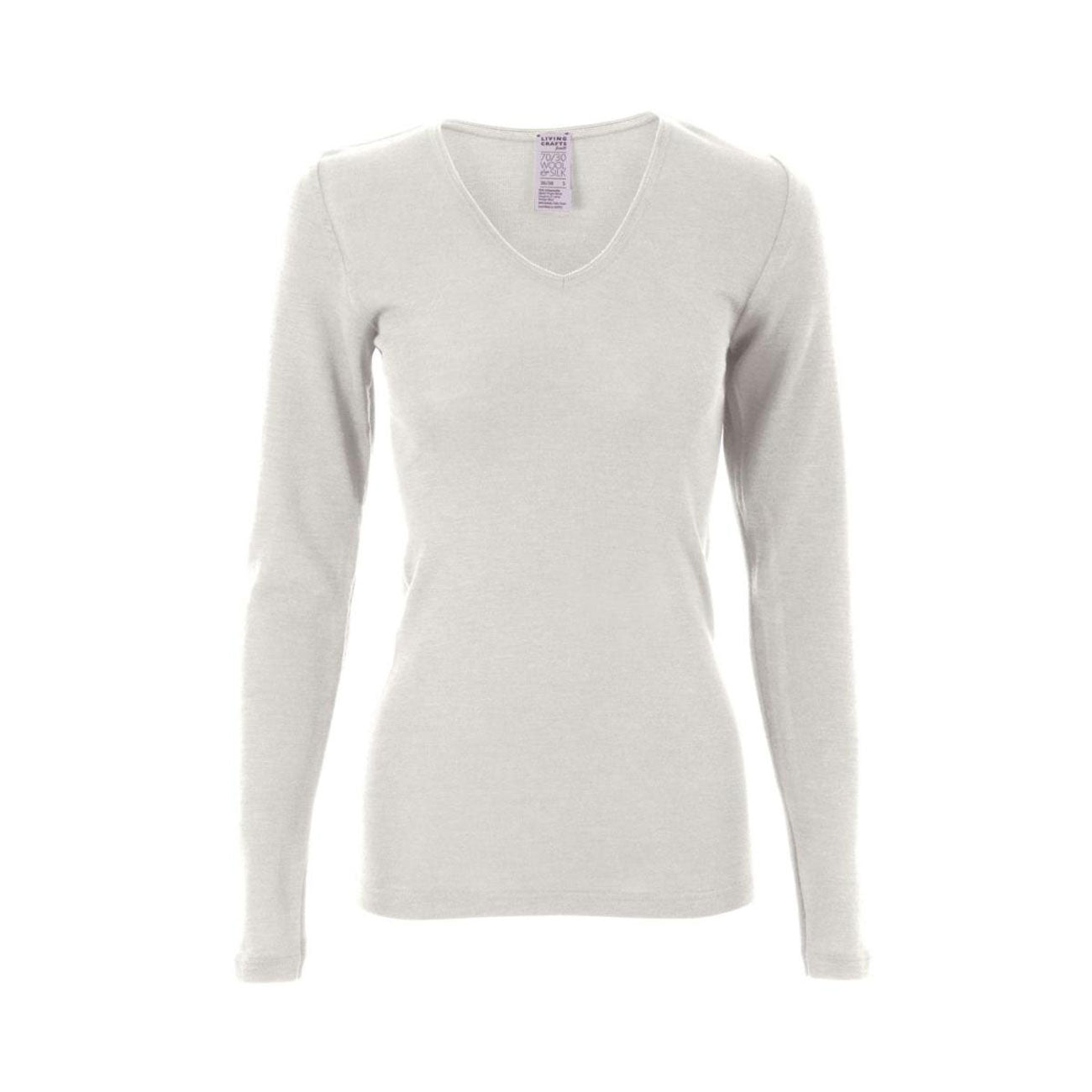 Manches longues FELICIA col V 70% Laine 30% Soie - LIVING CRAFTS