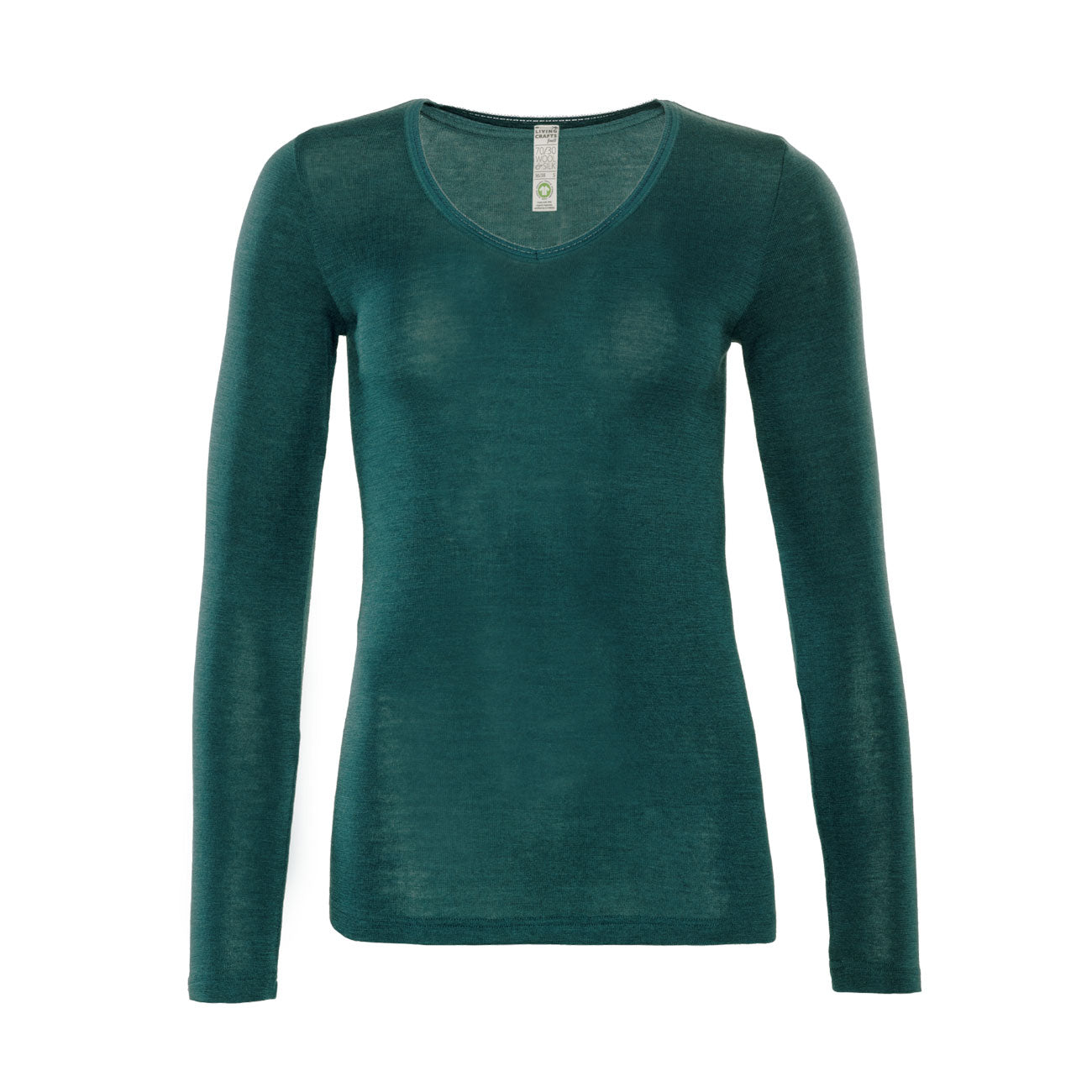 Manches longues FELICIA col V 70% Laine 30% Soie - LIVING CRAFTS