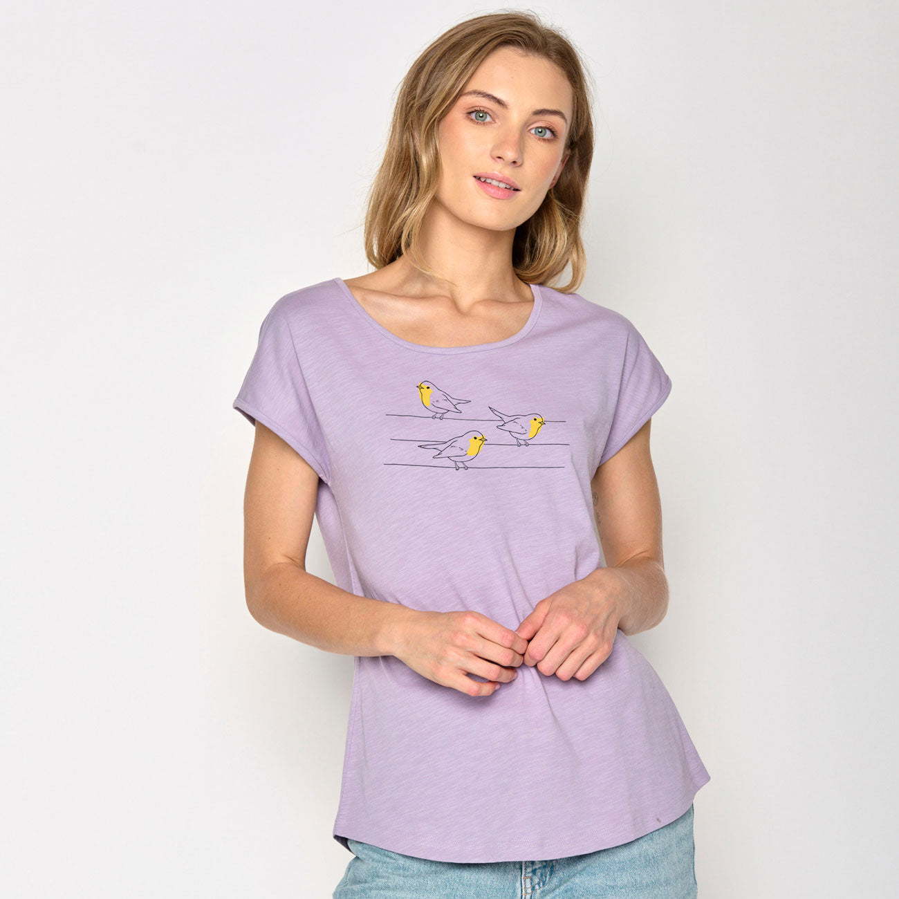 T-shirt imprimé oiseau en coton bio - GREENBOMB