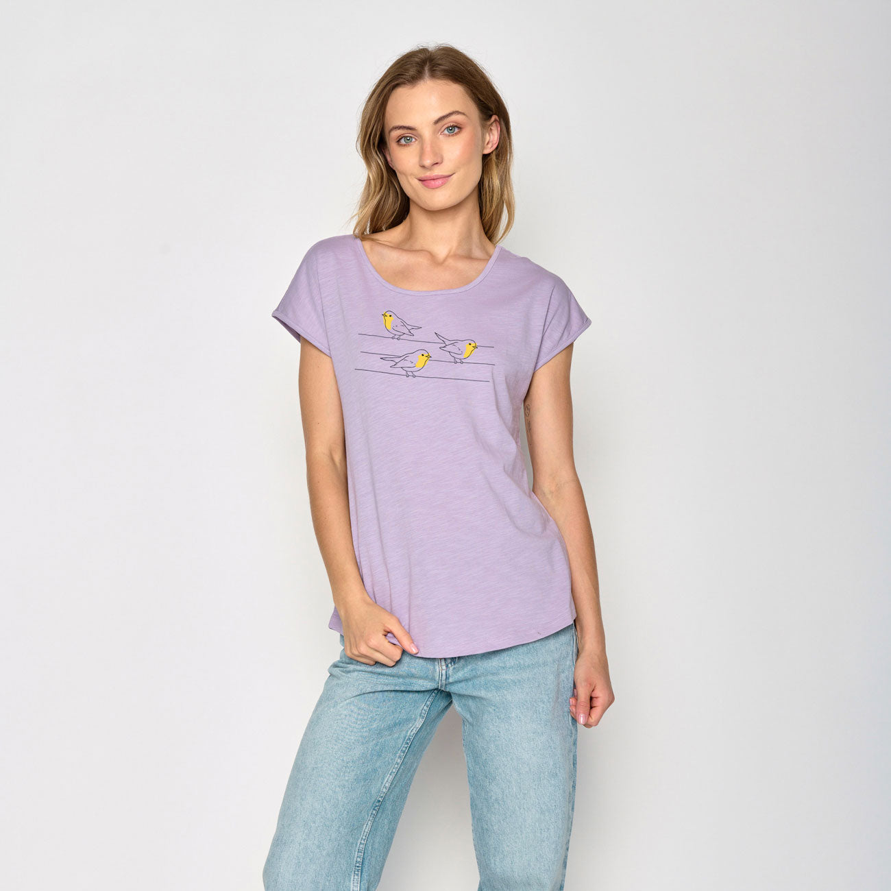 T-shirt imprimé oiseau en coton bio - GREENBOMB