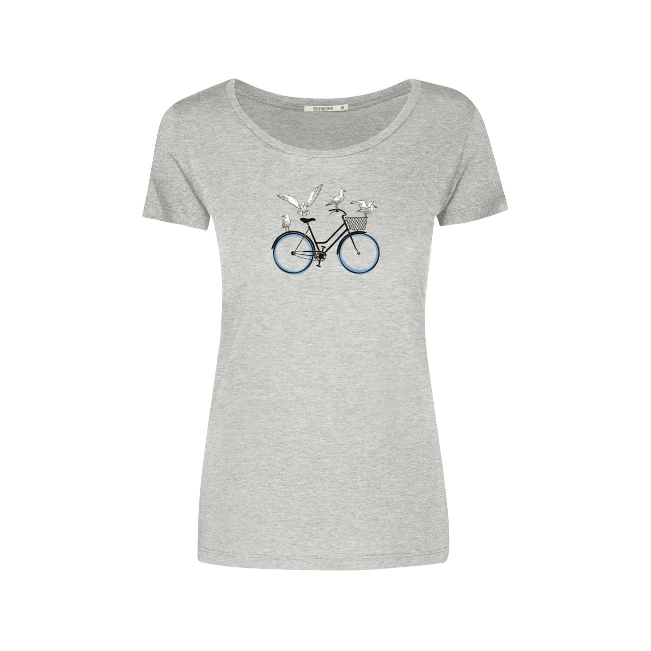 T-shirt vélo et mouettes en coton bio - GREENBOMB