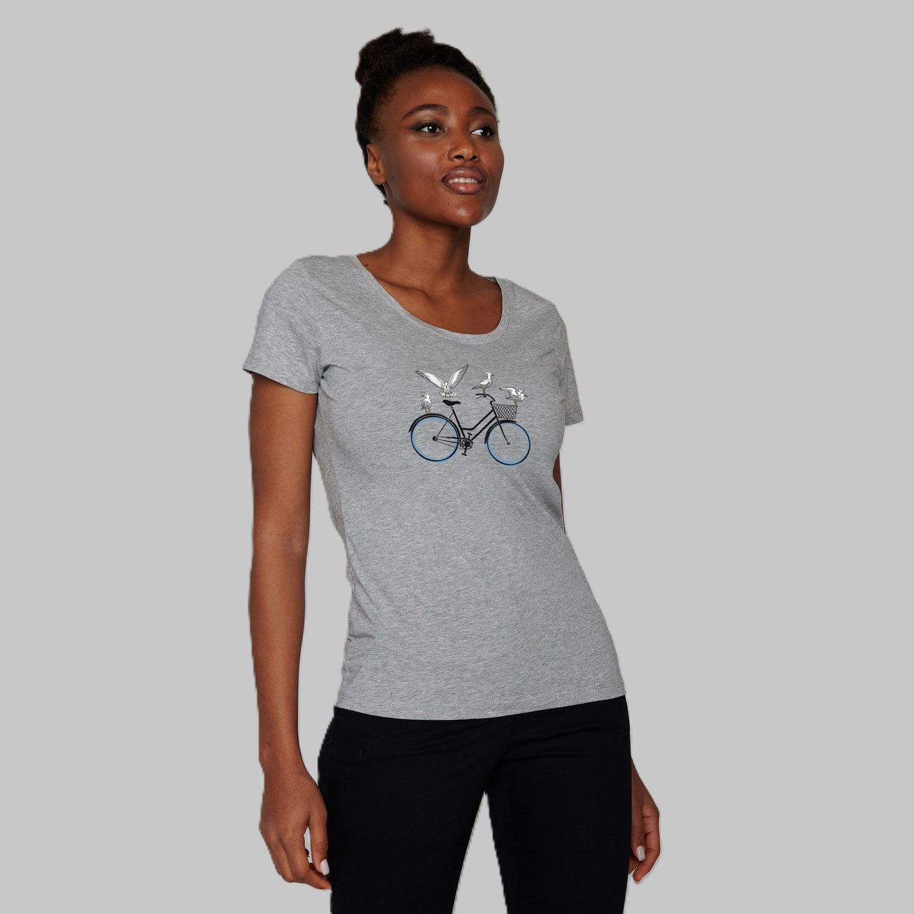 T-shirt vélo et mouettes en coton bio - GREENBOMB