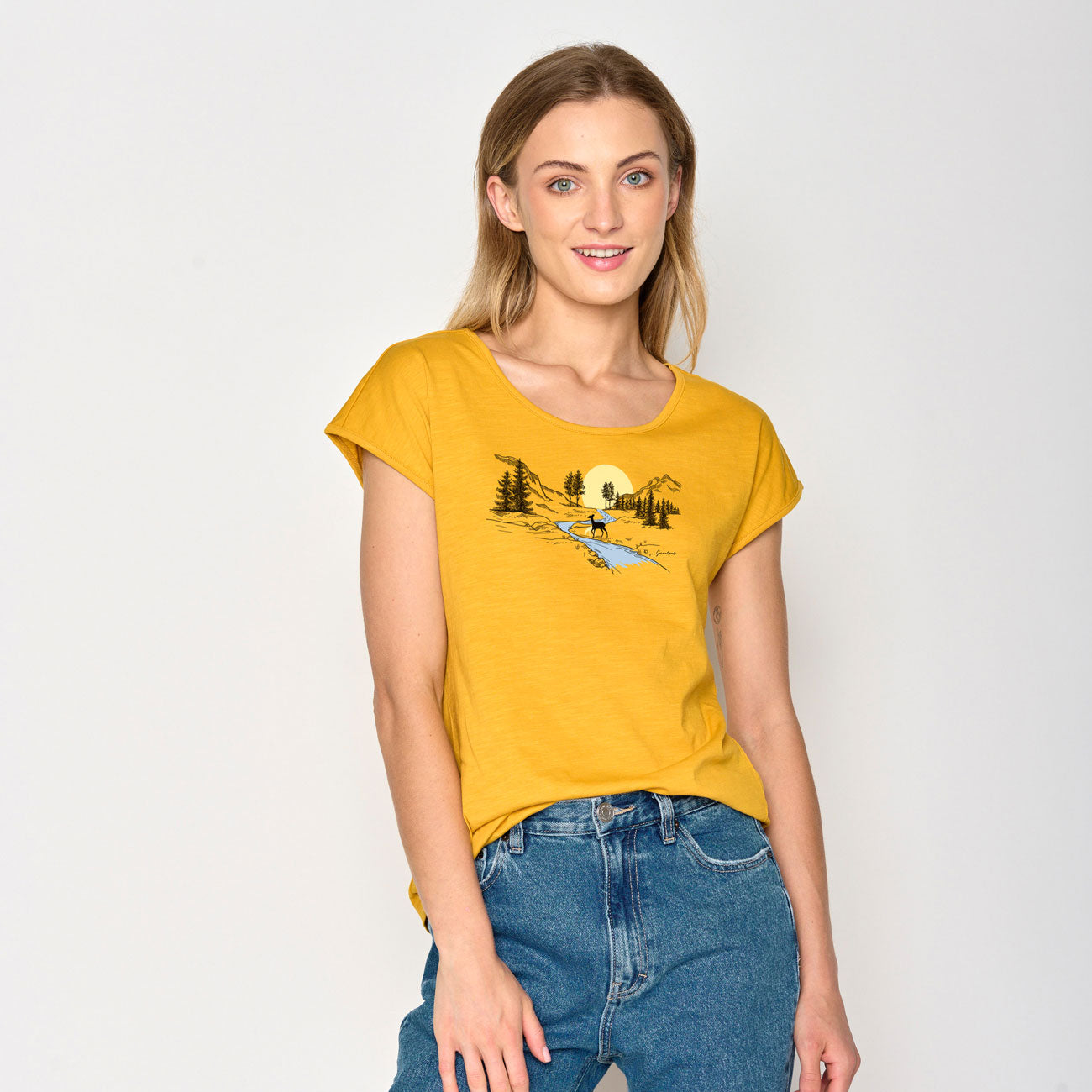 T-shirt imprimé rivière en coton bio - GREENBOMB