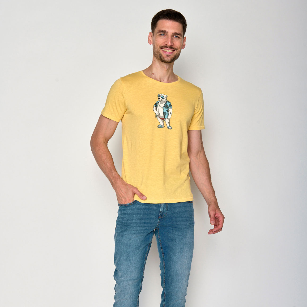T-shirt ours à la plage en coton bio - GREENBOMB