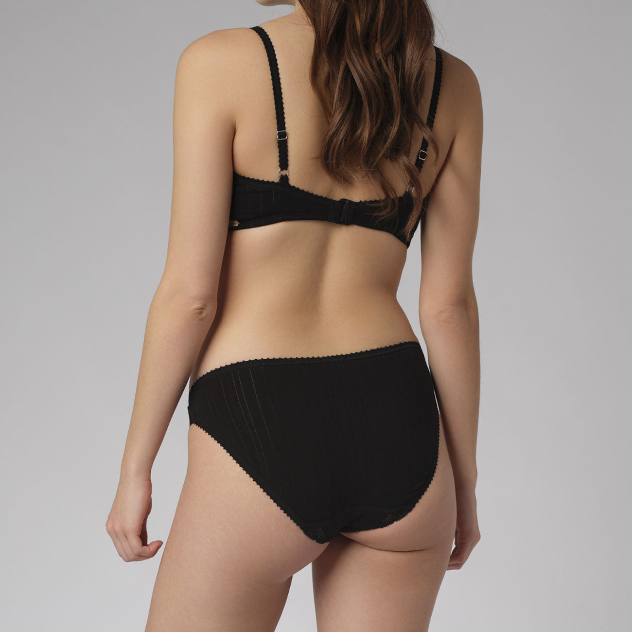 Slip côtelé et dentelle - COMAZO