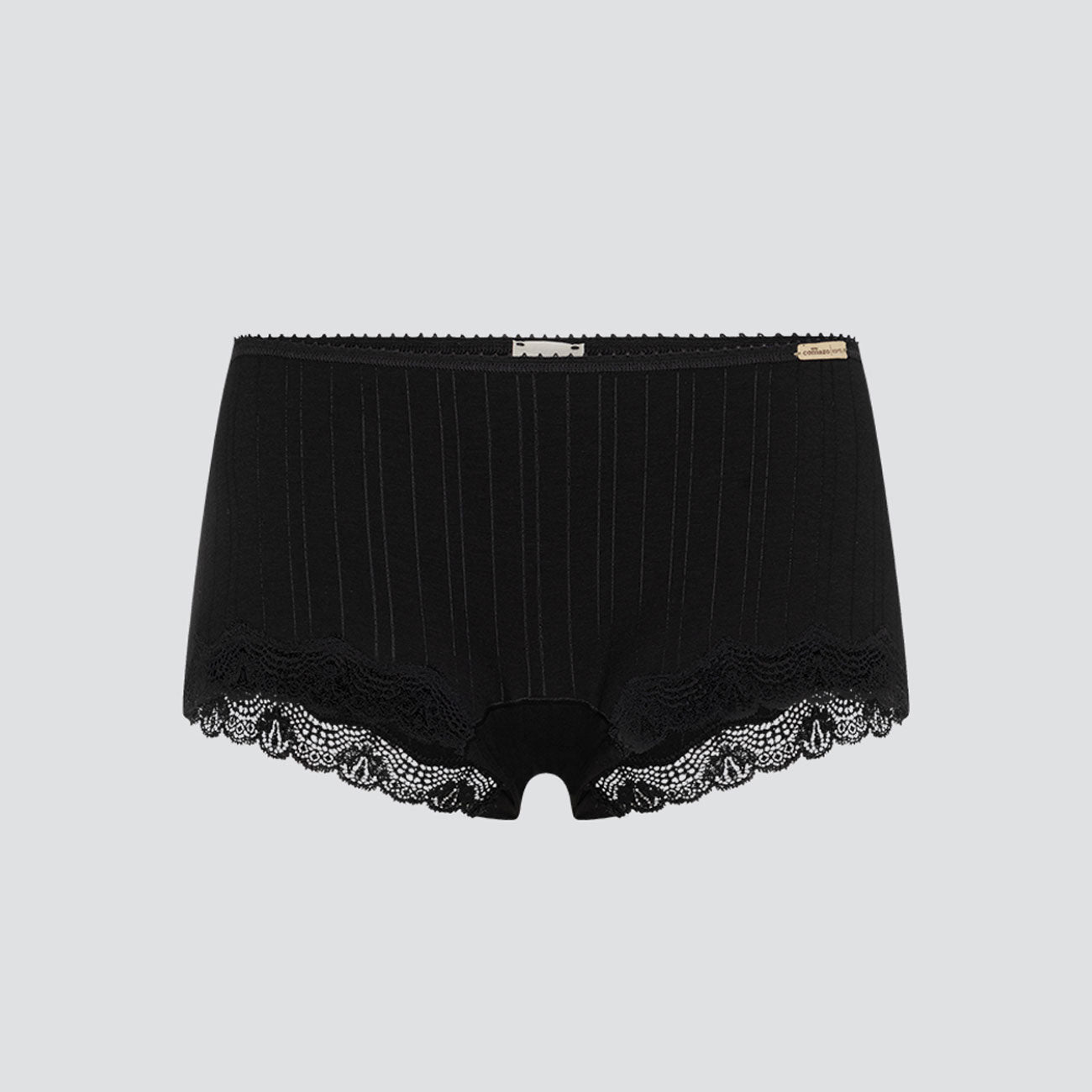 Shorty côtelé et dentelle - COMAZO