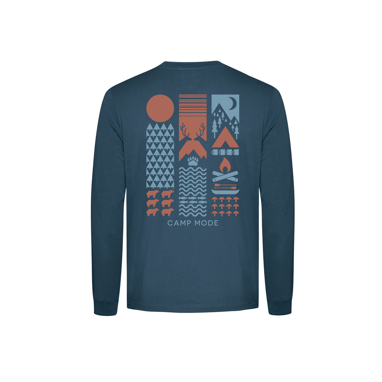 T-shirt manches longues en mode camping 100% coton - GREENBOMB