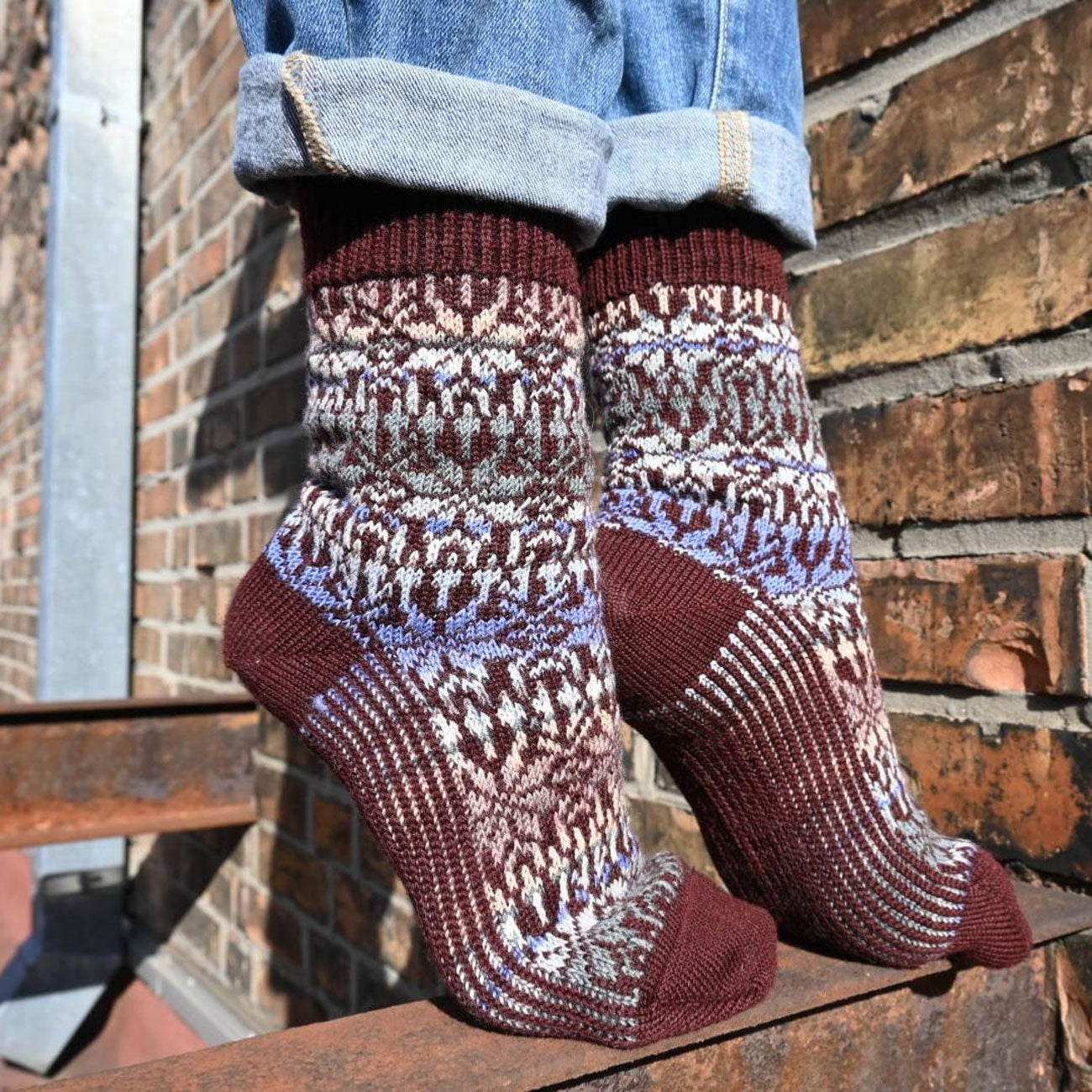 Chaussettes étoilées épaisses 100% laine - HIRSCH