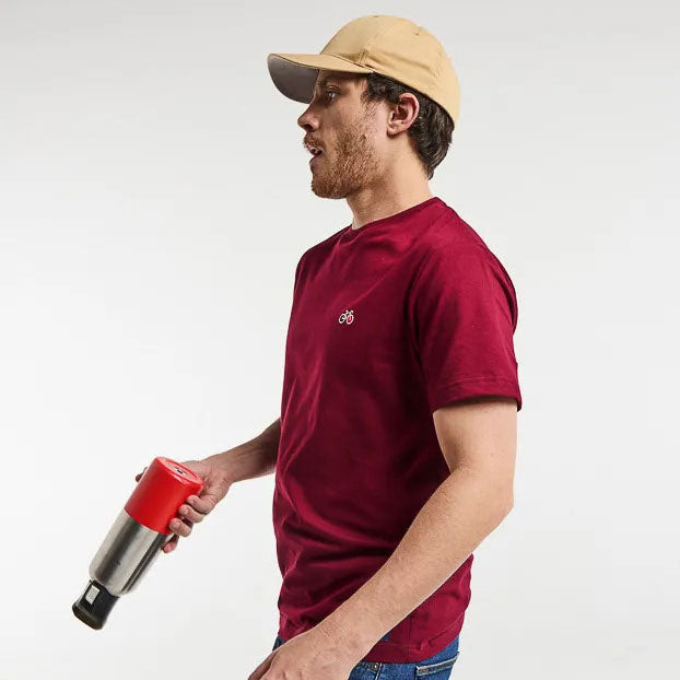T-shirt BAPTISTE brodé vélo matières recyclées - LA GENTLE FACTORY