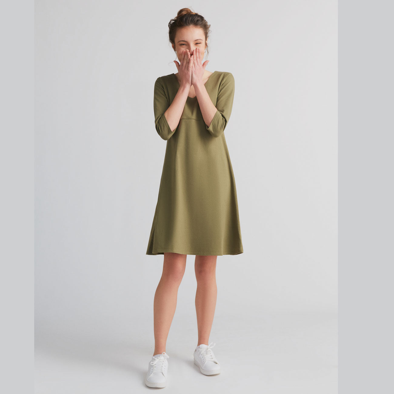 Robe manches 3/4 - LEELA COTTON