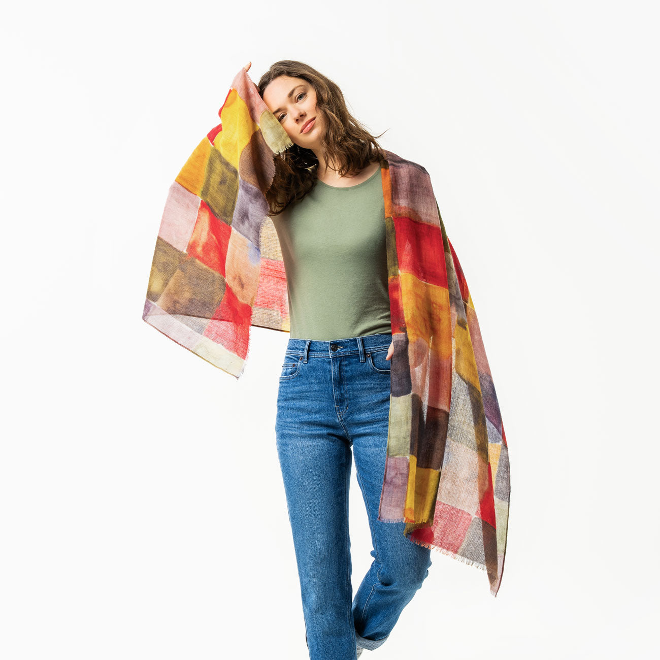 Écharpe patchwork 100% laine PROVENCE - LIVING CRAFTS