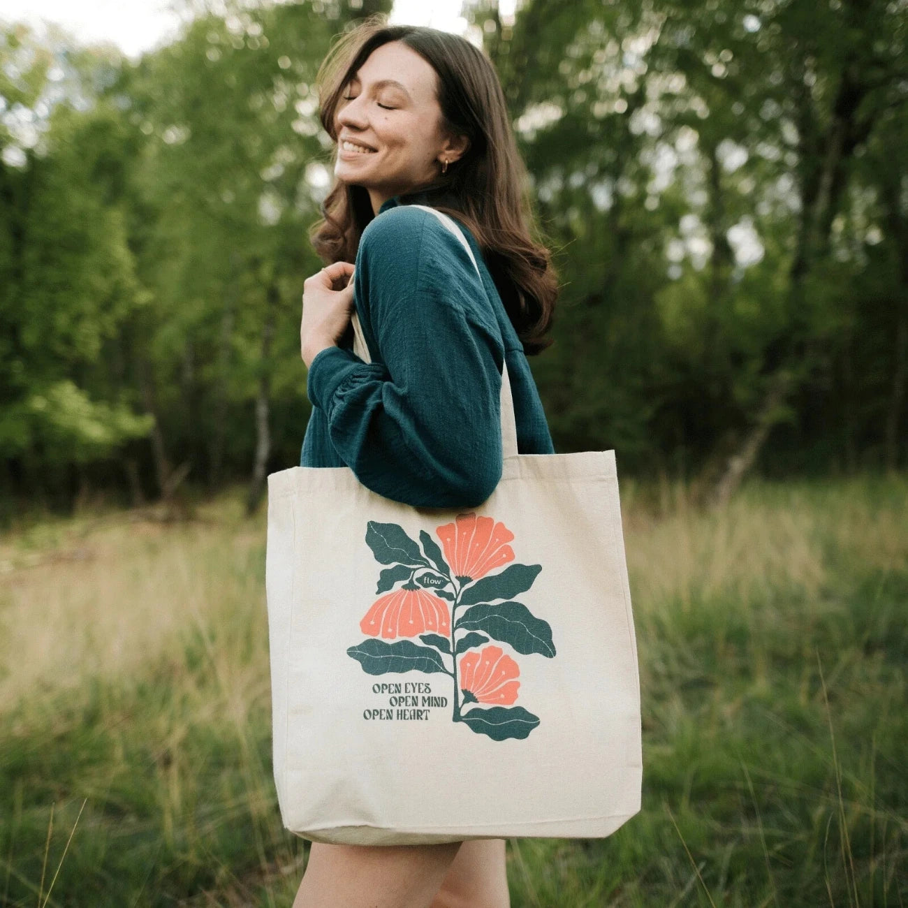 Tote bag fleuri 100% coton biologique - NORDLICHT x FLOW