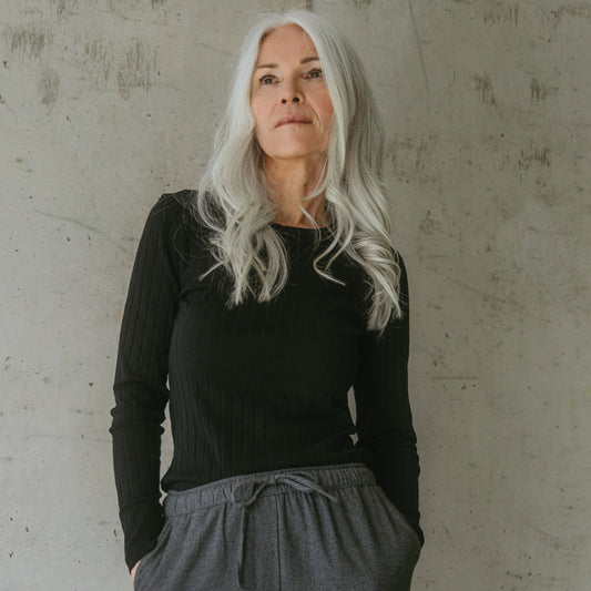 T-shirt SAPHIRA à manches longues côtelé - LIVING CRAFTS