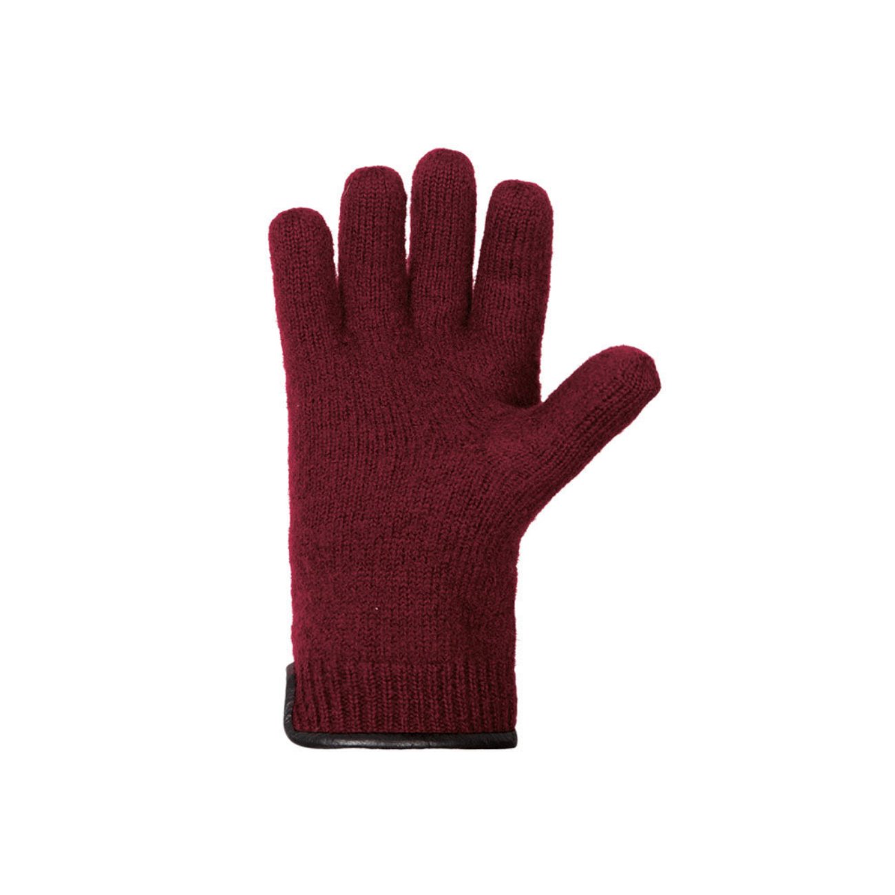 Gants laine feutrée, poignets gainés de cuir - PURE PURE