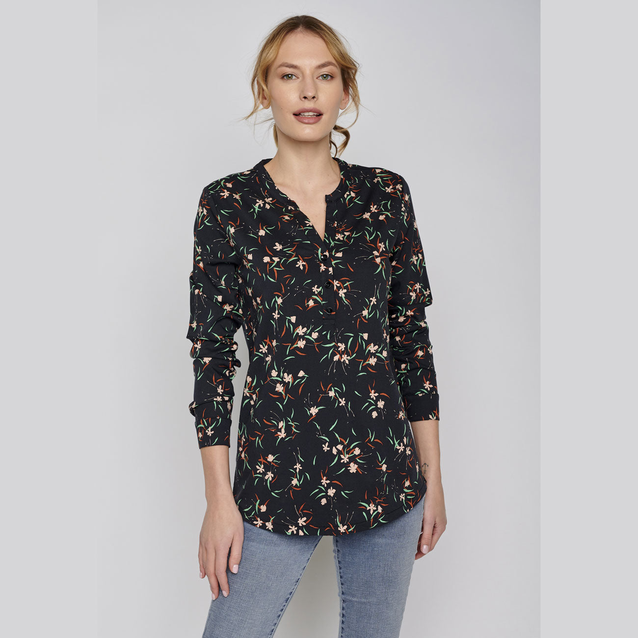 Blouse Nightflowers EcoVero - GREENBOMB