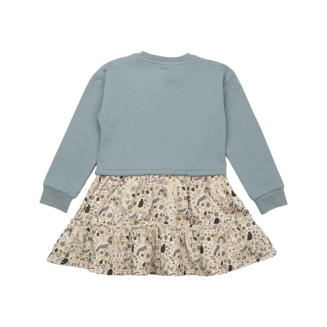 Robe sweat FALL FLOWERS en coton bio - WALKIDDY