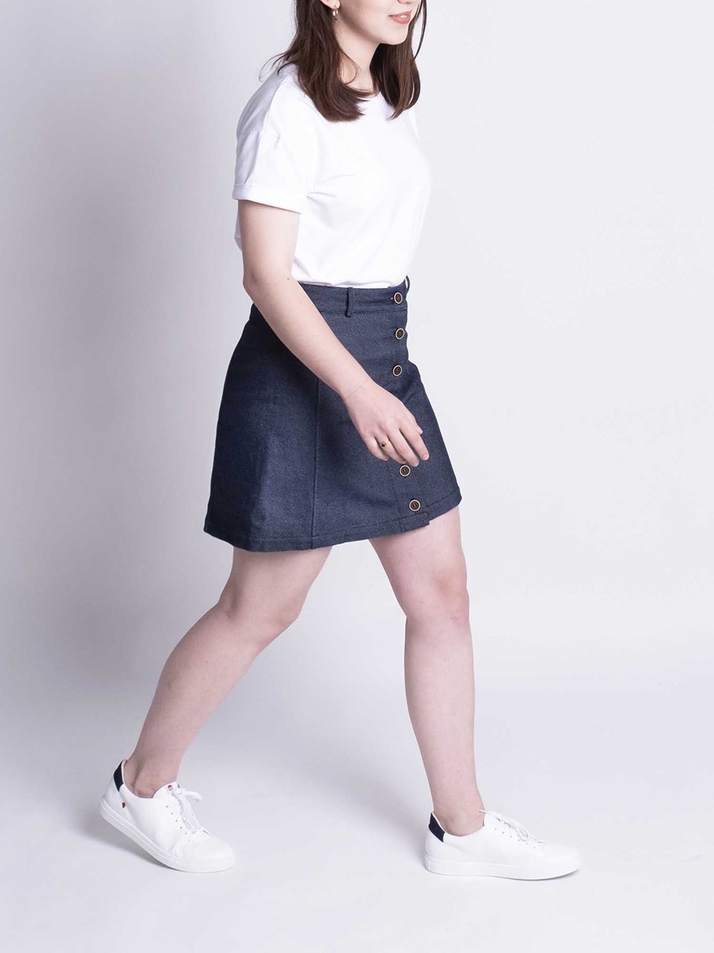 Jupe jeans boutonnée 1083 x Les Hirondelles
