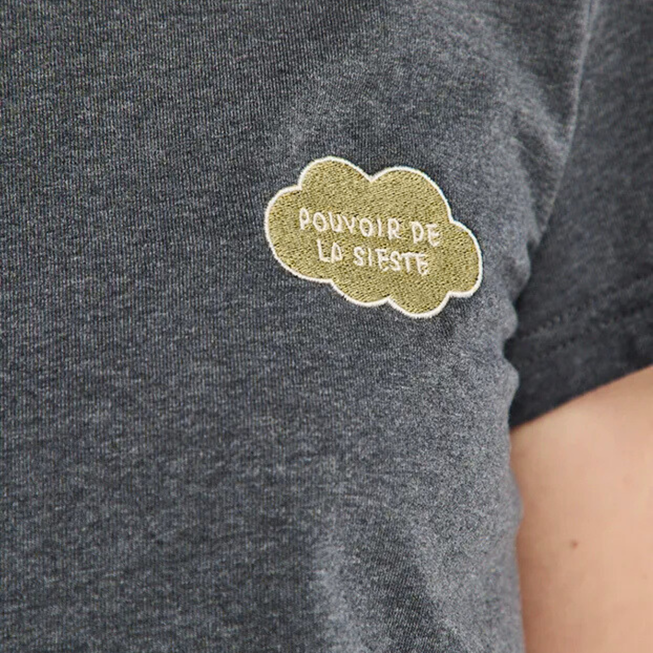 T-shirt Blanche broderie Le Pouvoir de la Sieste - LA GENTLE FACTORY