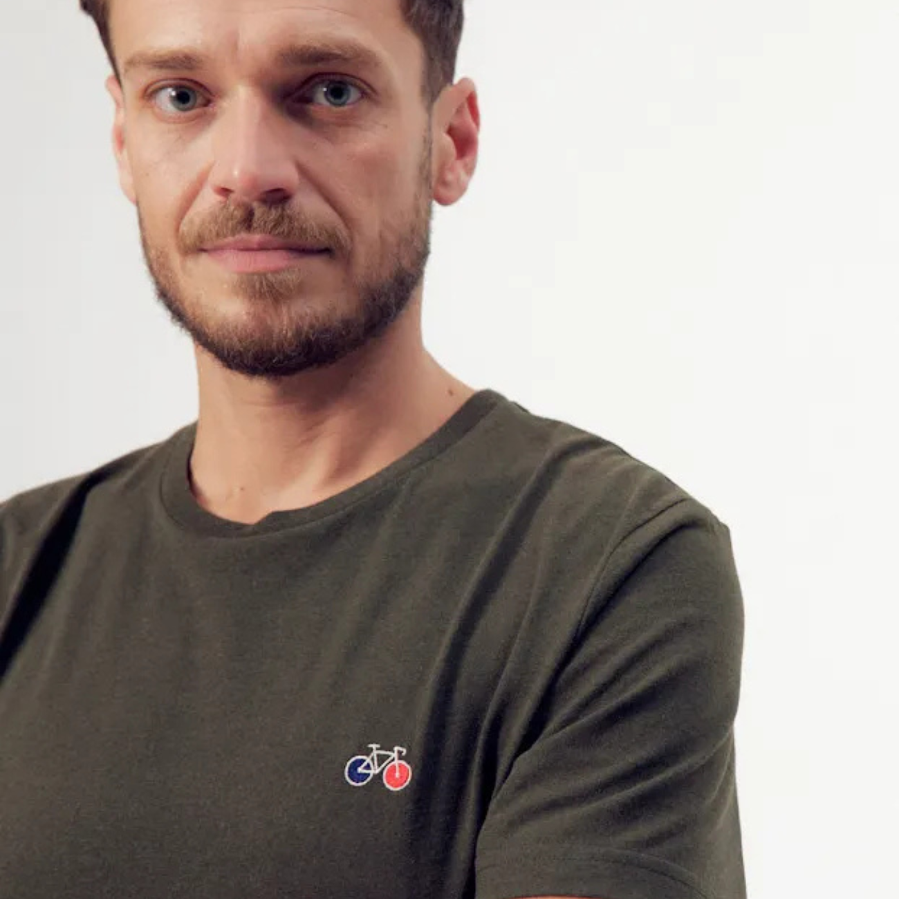 T-shirt BAPTISTE brodé vélo matières recyclées - LA GENTLE FACTORY