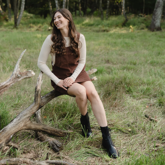 Robe salopette en velours de coton bio - NORDLICHT