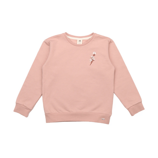 Pull brodé d'une fleur de coton - WALKIDDY