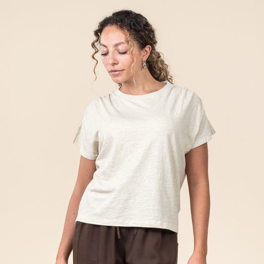 T-shirt TOLA en coton bio et lin - LIVING CRAFTS