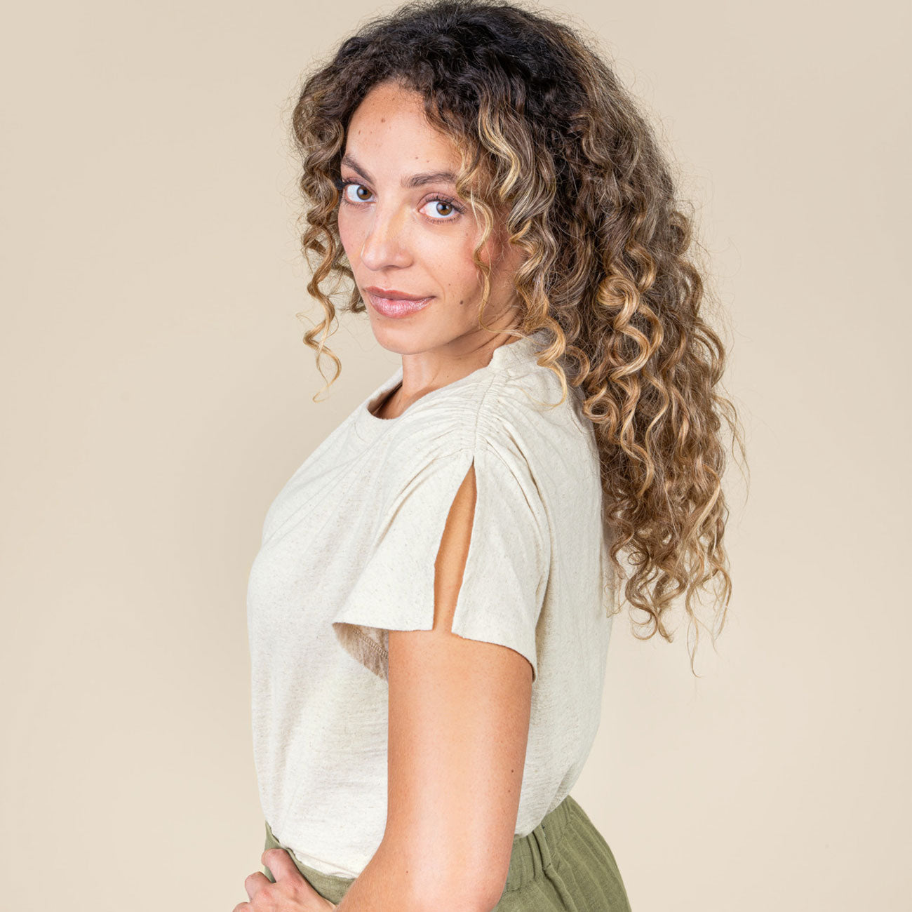 T-shirt TOLA en coton bio et lin - LIVING CRAFTS