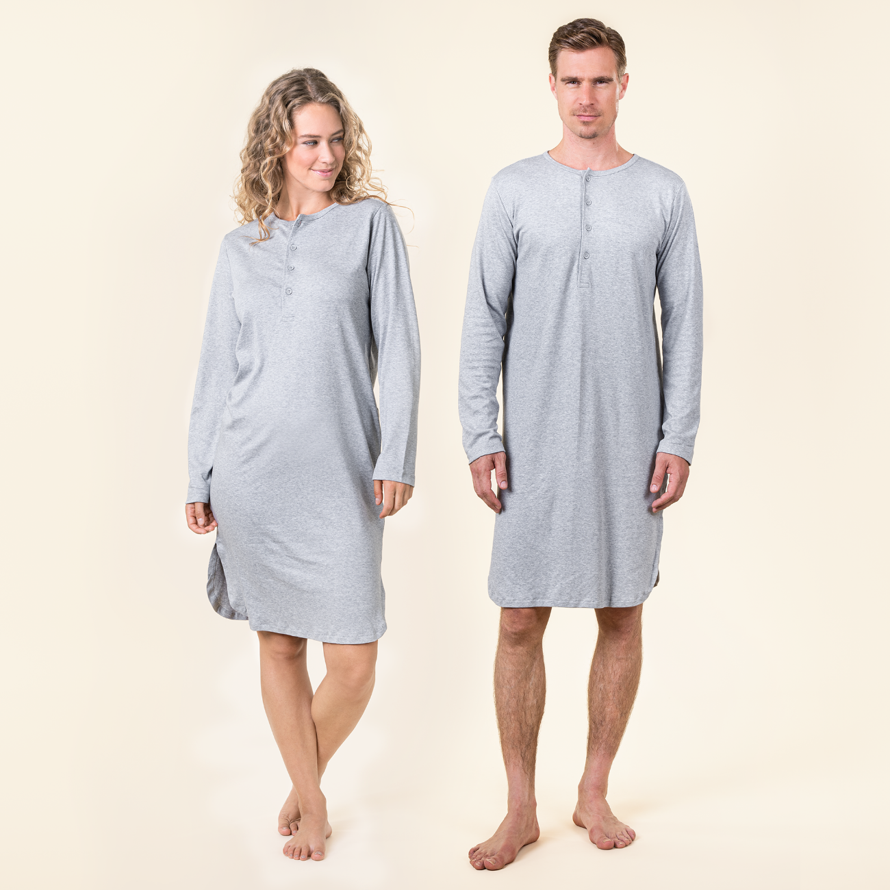 chemise de nuit unisexe coton bio manches longues