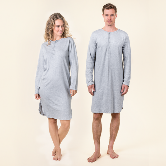 chemise de nuit unisexe coton bio manches longues