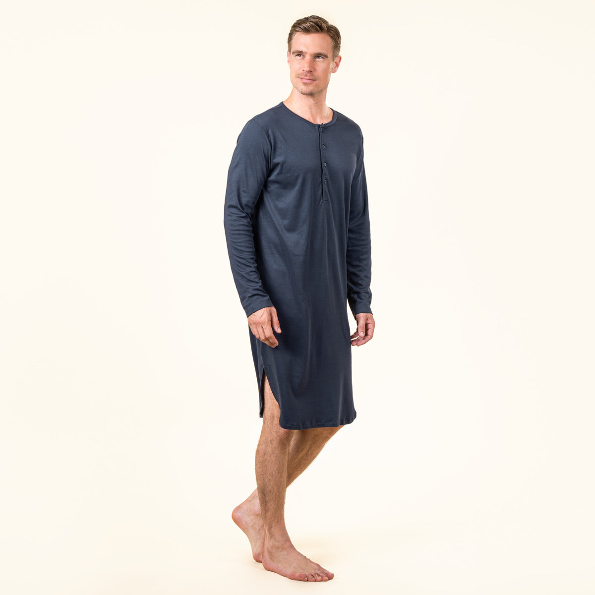 Chemise de nuit boutonnée DOMINIQUE en coton bio - LIVING CRAFTS