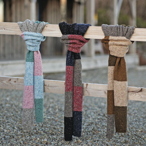 Echarpes patchwork 100% laine mérinos - FISHERMAN