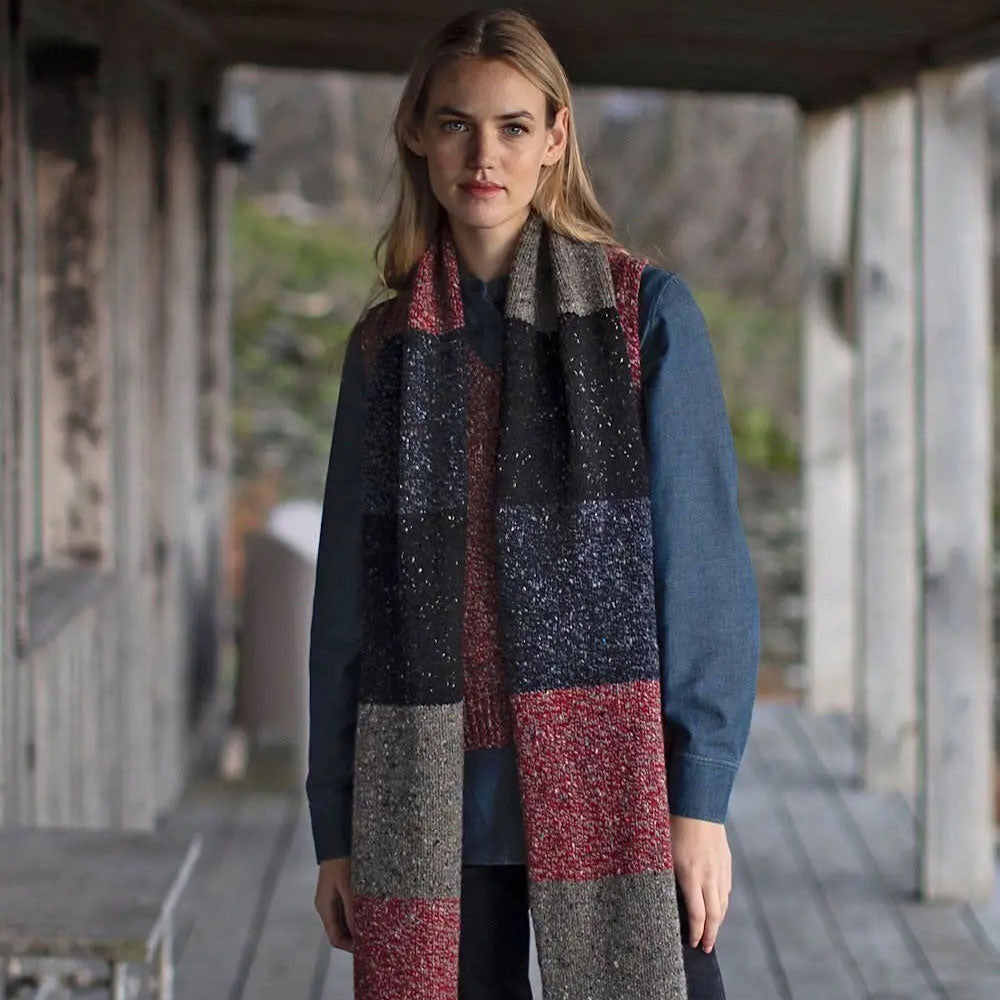 Echarpes patchwork 100% laine mérinos - FISHERMAN