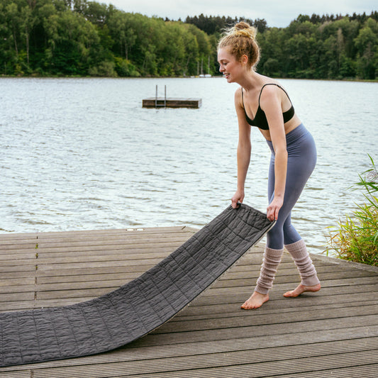 Tapis de yoga TALLINN en lin et coton bio - LIVING CRAFTS