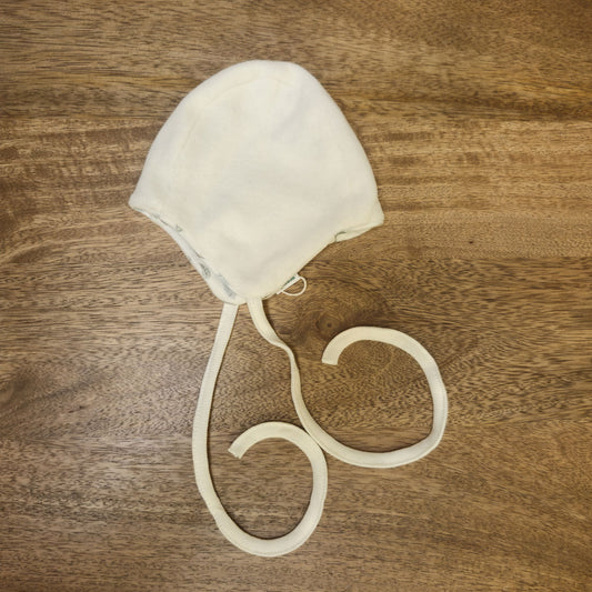 Bonnet de naissance à nouer, réversible velours et jersey 100% coton bio  - POPOLINI