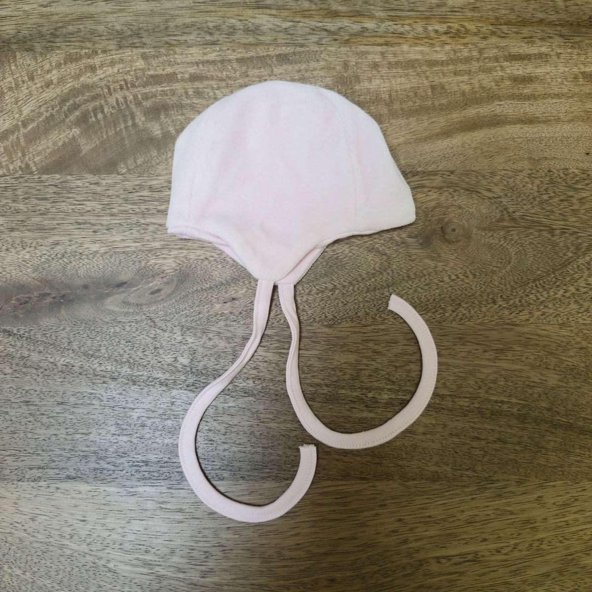 Bonnet de naissance à nouer, réversible velours et jersey 100% coton bio  - POPOLINI