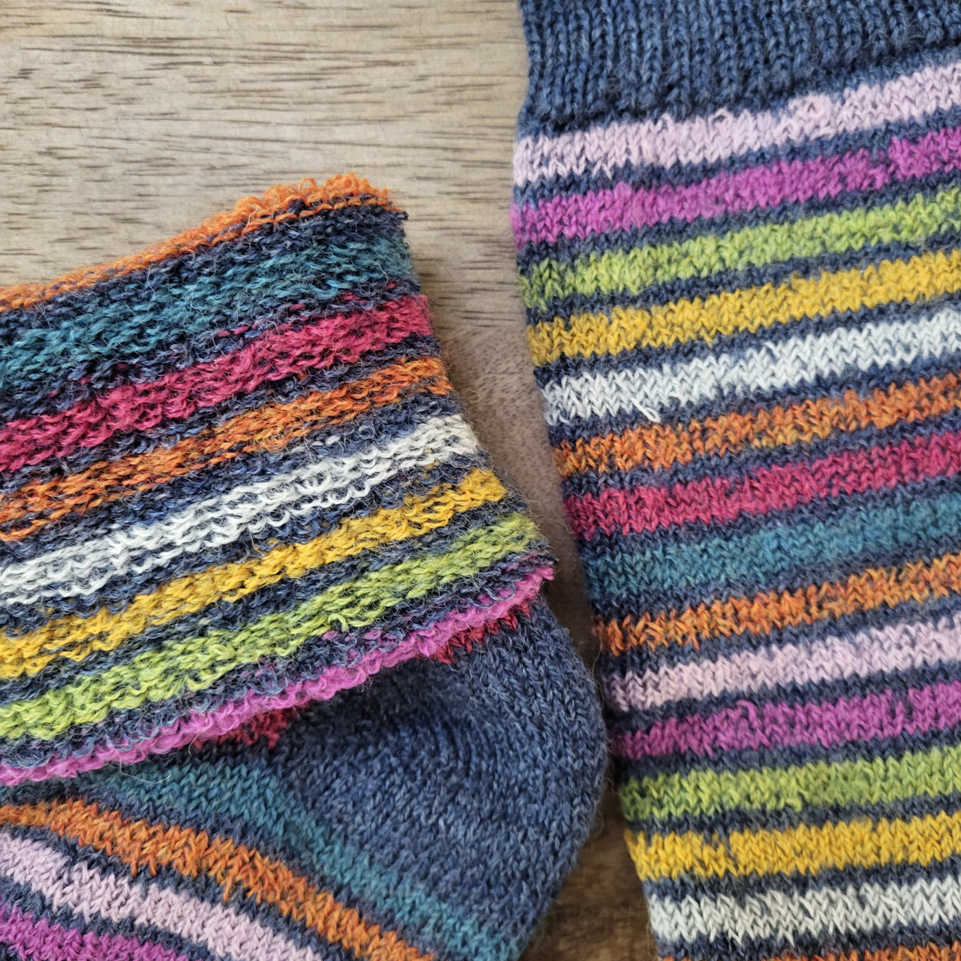 Chaussettes arc en ciel pure laine - HIRSCH NATUR