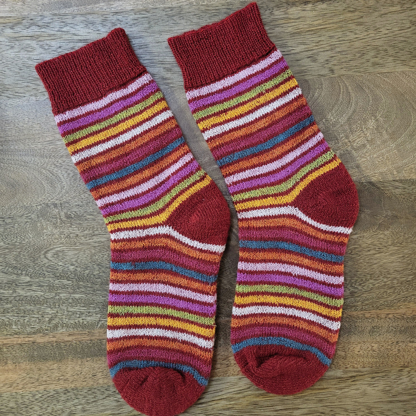 Chaussettes arc en ciel pure laine - HIRSCH NATUR