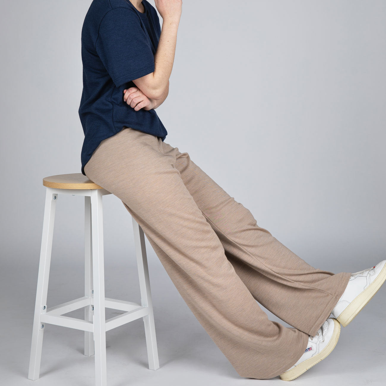 Pantalon large femme en laine et soie - ENGEL