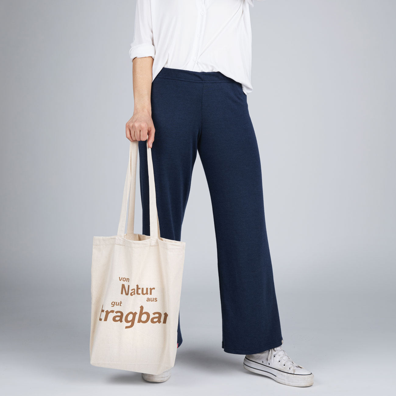 Pantalon large femme en laine et soie - ENGEL