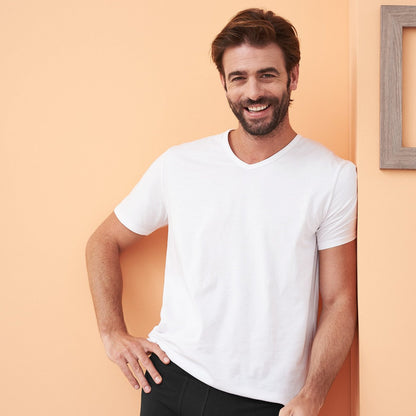 Duo de t-shirt col V DEAN 100% coton bio - LIVING CRAFTS
