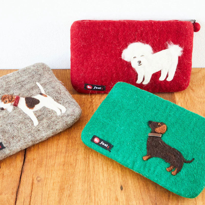 Pochette Teckel en laine feutrée - NATURASTYLE
