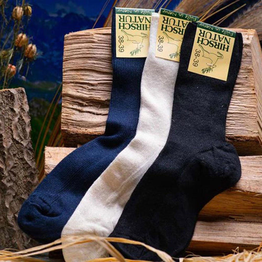 Chaussettes non comprimantes laine, coton bio - HIRSCH NATUR