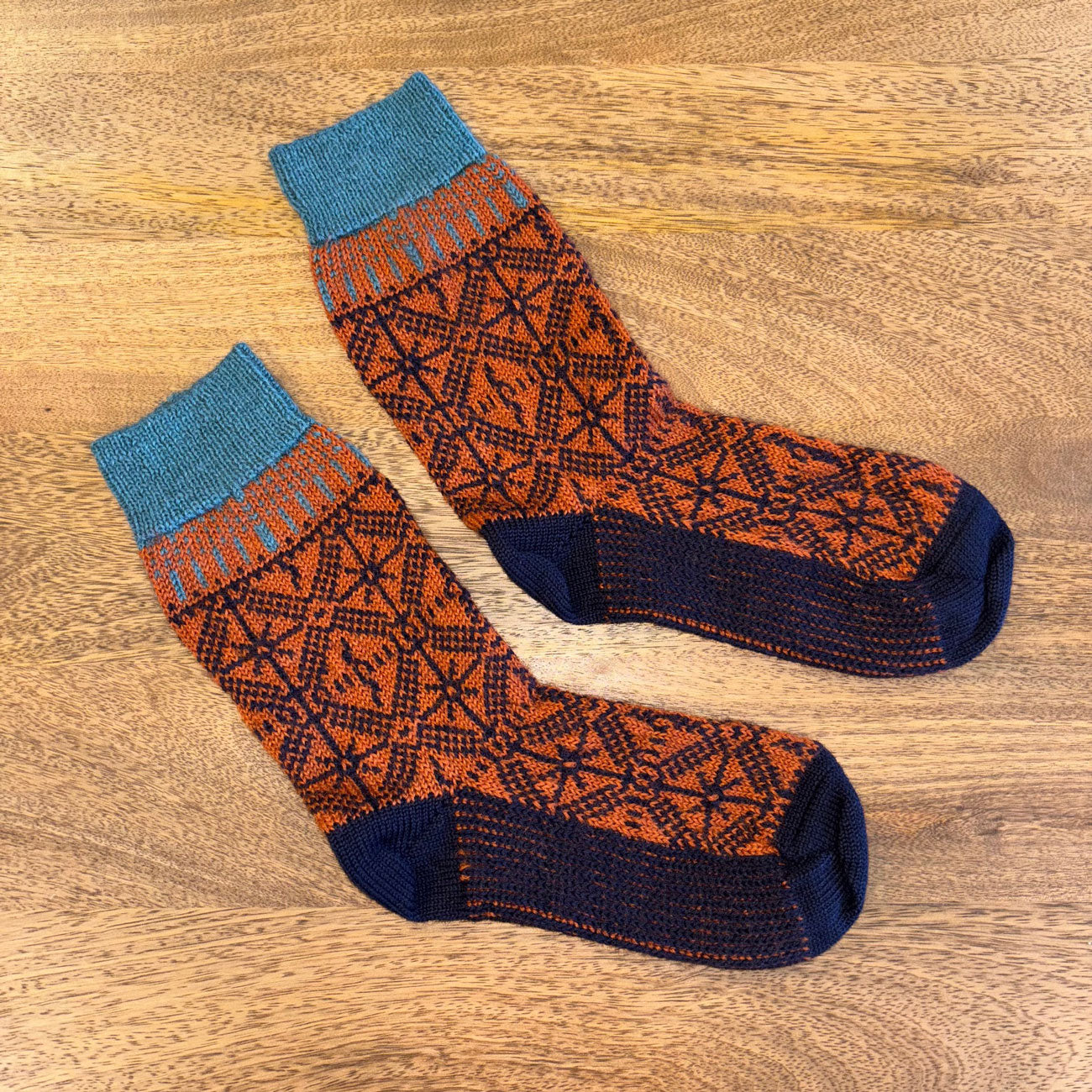 Chaussettes flocons 100% laine - HIRSCH